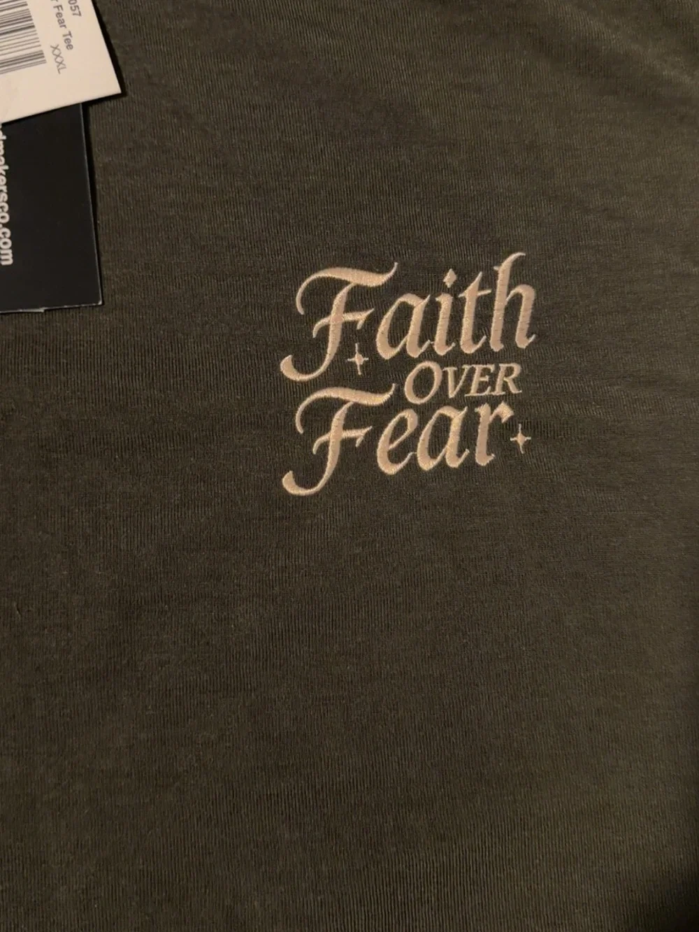 Faith Over Fear Graphic Tee - Black with Cream Print